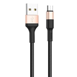 Кабель USB - micro USB Hoco X26 Xpress  100см 2A  (black/gold)