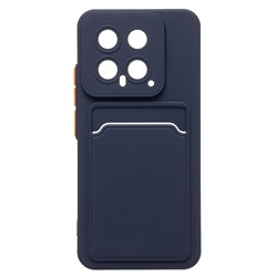 Чехол-накладка - SC337 с картхолдером для "Xiaomi 14" (dark blue) (228827)