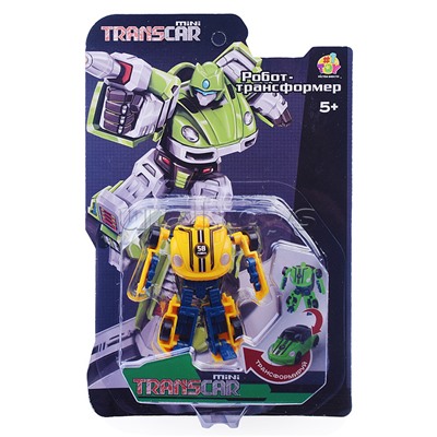 Transcar mini робот-трансформер, 8 см, блистер (в асс. 2 вида, желтый и зеленый)