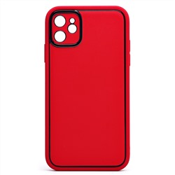 Чехол-накладка - PC084 экокожа для "Apple iPhone 11" (red) (219651)