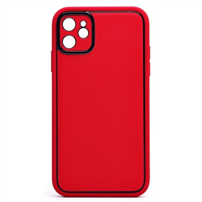 Чехол-накладка - PC084 экокожа для "Apple iPhone 11" (red) (219651)