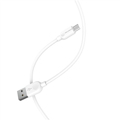 Кабель USB - micro USB Borofone BX14  100см 2,4A  (white)