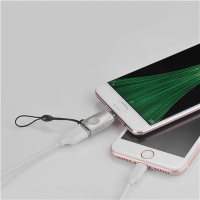 Адаптер Hoco OTG UA10 microUSB/USB (pearl nickel)