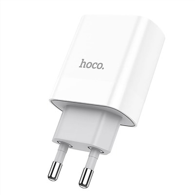 Адаптер Сетевой с кабелем Hoco C80A Rapido PD QC3.0 USB/Type-C 3A/20W (Lightning/Type-C) (white)
