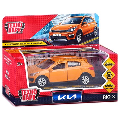 Машина металл KIA RIO X 12 см, (двери, багаж, оранжевый) инерц, в коробке