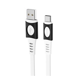 Кабель USB - Type-C Borofone BX35 Carib (повр. уп)  100см 3A  (white)