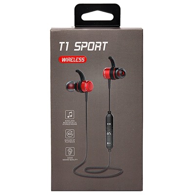 Bluetooth-наушники внутриканальные - T1 Sport (повр. уп.) (gold)