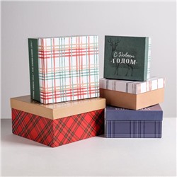Набор подарочных коробок 5 в 1 «С новым годом», 14 × 14 × 8 - 22 × 22 × 12 см