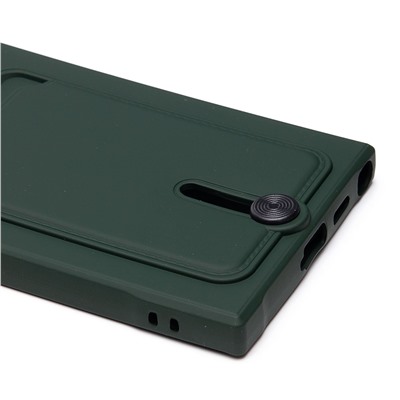 Чехол-накладка - SC304 с картхолдером для "Samsung Galaxy S24 Ultra" (dark green) (228148)