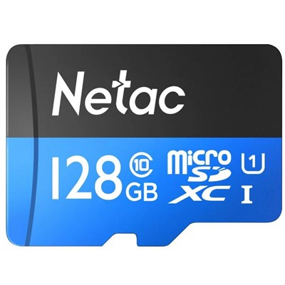 Карта флэш-памяти MicroSD 128 Гб Netac P500  Standard  UHS-I (90 Mb/s) + SD адаптер (Class 10)