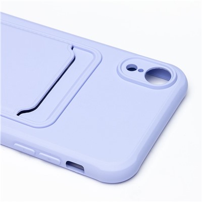 Чехол-накладка - SC304 с картхолдером для "Apple iPhone XR" (dark violet)