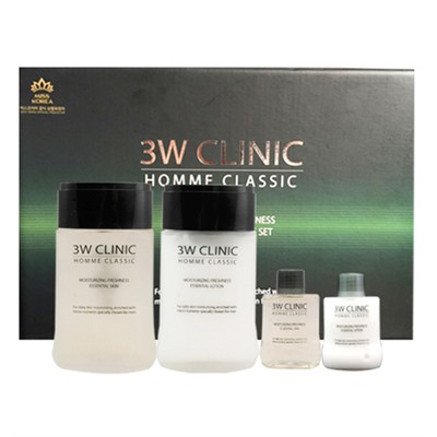 3W Clinic Набор для ухода за мужской кожей увлажнение - Classic moisturizing freshnes 3set
