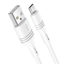 Кабель USB - micro USB Borofone BX43 CoolJoy  100см 2,4A  (white)