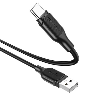 Кабель USB - Type-C Borofone BX42 (повр. уп)  100см 3A  (black)