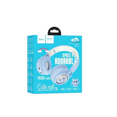 Bluetooth-наушники полноразмерные Hoco W50 Cute fun (blue)