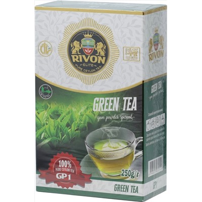 Rivon. Green tea Gun Powder 250 гр. карт.пачка