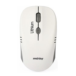 Мышь оптическая беспроводная Smart Buy SBM-344CAG-WG ONE с зарядкой от USB (white/grey)