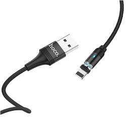 Кабель USB - Apple lightning Hoco U76 Fresh магнитный (повр. уп)  120см 2A  (black)