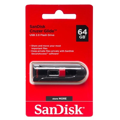 Флэш накопитель USB 64 Гб SanDisk Cruzer Glide (black)