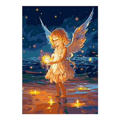 Картина по номерам на картоне 20*28,5 см "Маленький ангел"