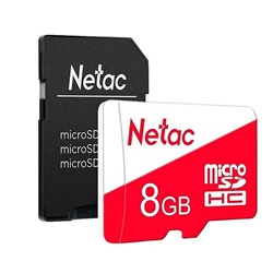 Карта флэш-памяти MicroSD  8 Гб Netac P500 Eco + SD адаптер (Class 10)