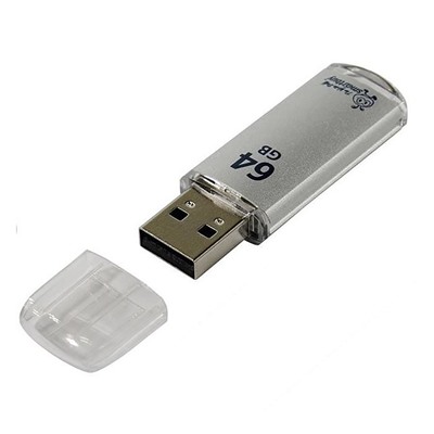 Флэш накопитель USB 64 Гб Smart Buy V-Cut (grey)