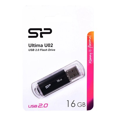 Флэш накопитель USB 16 Гб Silicon Power Ultima U02 (black)