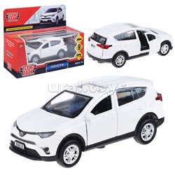 Машина металл Toyota Rav4 12 см, (двери, багаж, белый) инерц, в коробке