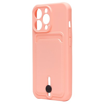 Чехол-накладка - SC304 с картхолдером для "Apple iPhone 13 Pro" (light pink)