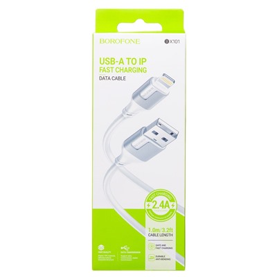 Кабель USB - Type-C Borofone BX101 Creator  100см 3A  (white)