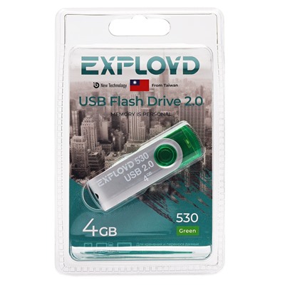 Флэш накопитель USB 4 Гб Exployd 530 (green)