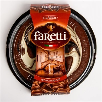 Торт бисквитный Шоколадный с шоколадно-сливочным вкусом 400г/Faretti