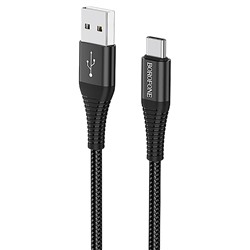 Кабель USB - Type-C Borofone BX29 Endurant (повр.уп)  100см 3A  (black)