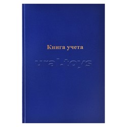 Книга учета A4 96 л пустографка, офсет 60 г/м², 92% белизна, твердая обложка бумвинил + тиснение фольгой/КУ-523