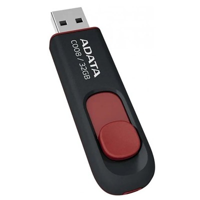 Флэш накопитель USB 32 Гб A-Data C008 (black/red)