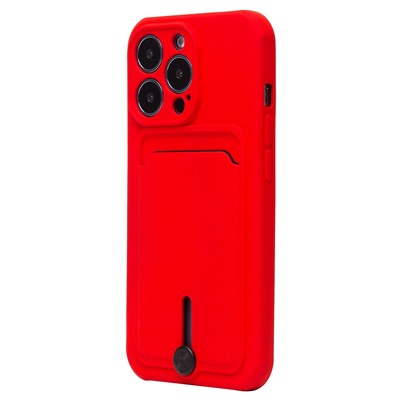 Чехол-накладка - SC304 с картхолдером для "Apple iPhone 13 Pro" (red) (208492)