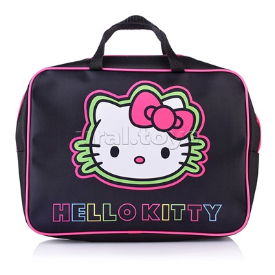 Папка - сумка "Hello Kitty Neon" Формат - А4, боковина - 75 мм. Предназначена для хранения альбомов, рисунков и прочих принадлежностей для школы и творчества.  Модель выполнена из  полиэстера. Папка оснащена текстильными ручками, имеется одно основное отд