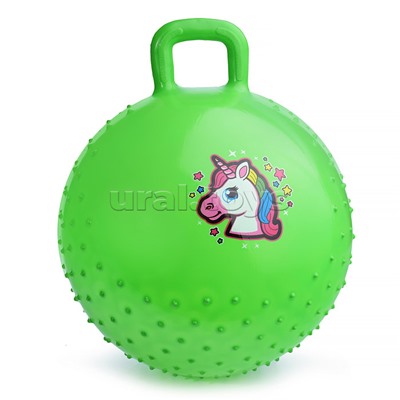 Мяч "Единорог" с ручкой 45см (цвет в ассортименте)