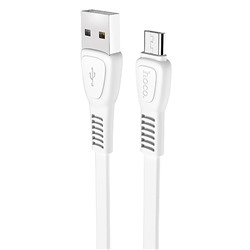 Кабель USB - micro USB Hoco X40 Noah Charging (повр. уп)  100см 2,4A  (white)