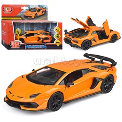 Машина металл Lamborghini Aventador svj, 15,5 см, (свет-звук, двери) инерция.