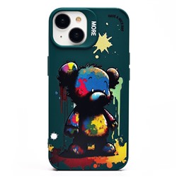Чехол-накладка - SC335 для "Apple iPhone 14"  (медведь) (dark green) (227055)