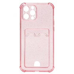 Чехол-накладка - SC300 с картхолдером для "Apple iPhone 13 Pro" (pink)