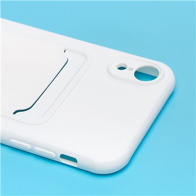 Чехол-накладка - SC304 с картхолдером для "Apple iPhone XR" (white) (208680)