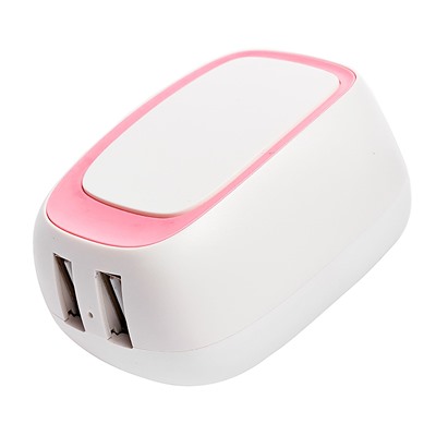 Адаптер Сетевой Remax RP-U23 (повр. уп.) 2USB 2,4A/10W (white/pink)