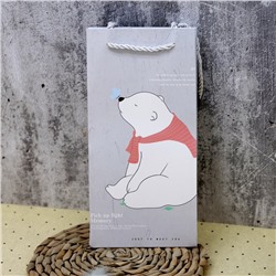Пакет подарочный «Polar bear», red scarf (12*10*24.5)