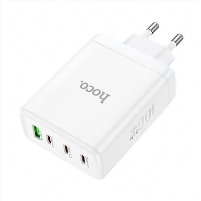 Адаптер Сетевой Hoco N31 PD 3Type-C/USB 100W (white)