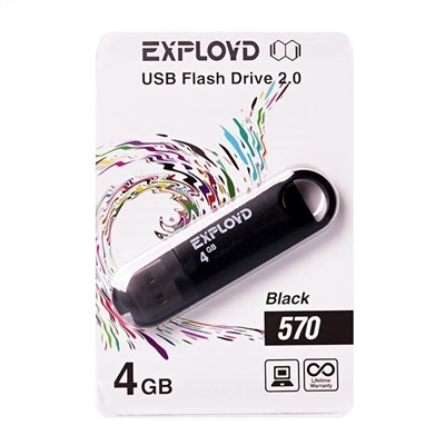 Флэш накопитель USB  4 Гб Exployd 570 (black)