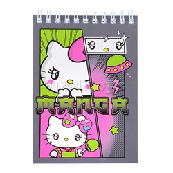 Блокнот Hello Kitty Manga, формат А6, 60 листов, на гребне, целлюлозный картон