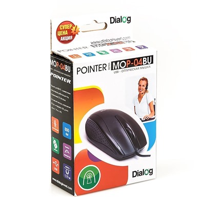 Мышь оптическая Dialog Pointer MOP-04BU (black)