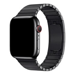 Ремешок - ApW34 металл блочный на застежке Apple Watch 42/44/45/49мм (black)